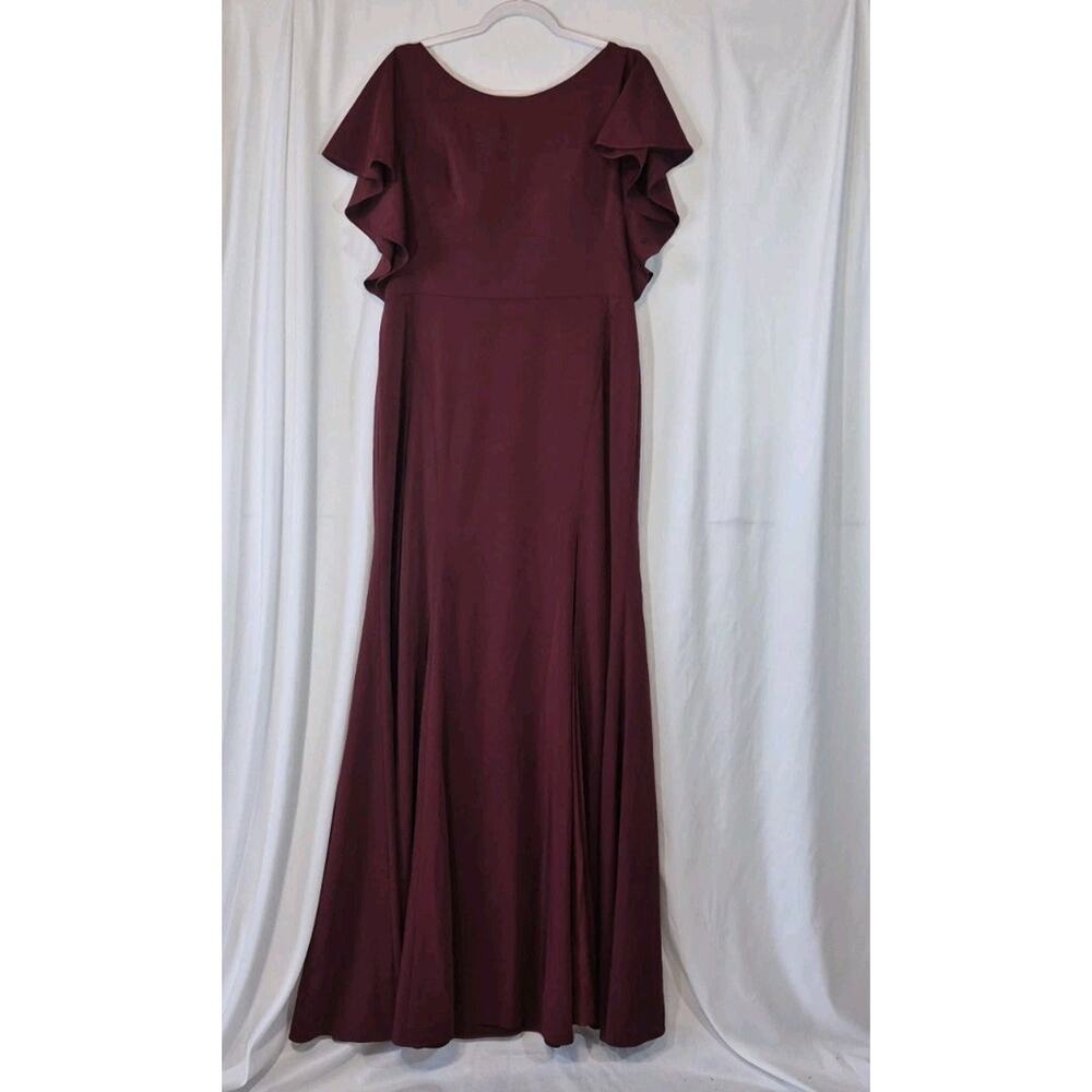 Marchesa Notte Bridesmaid Modena Maroon Party Evening Gown US 16 New w Tags - Picture 3 of 10